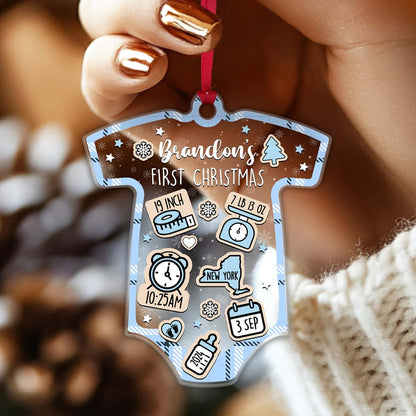 LALALA GIFT LAND Personalized Baby's First Christmas Ornament - Custom Gift for Christmas & Baby Shower - 4D Baby Shake (photo 3)
