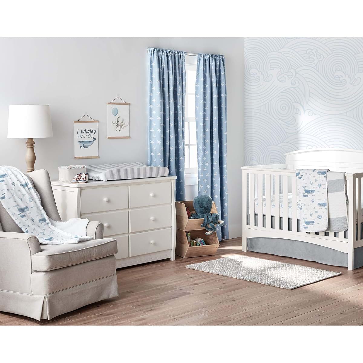 Lush Decor Baby Seaside Sherpa Blanket, Blue 30" x 40"