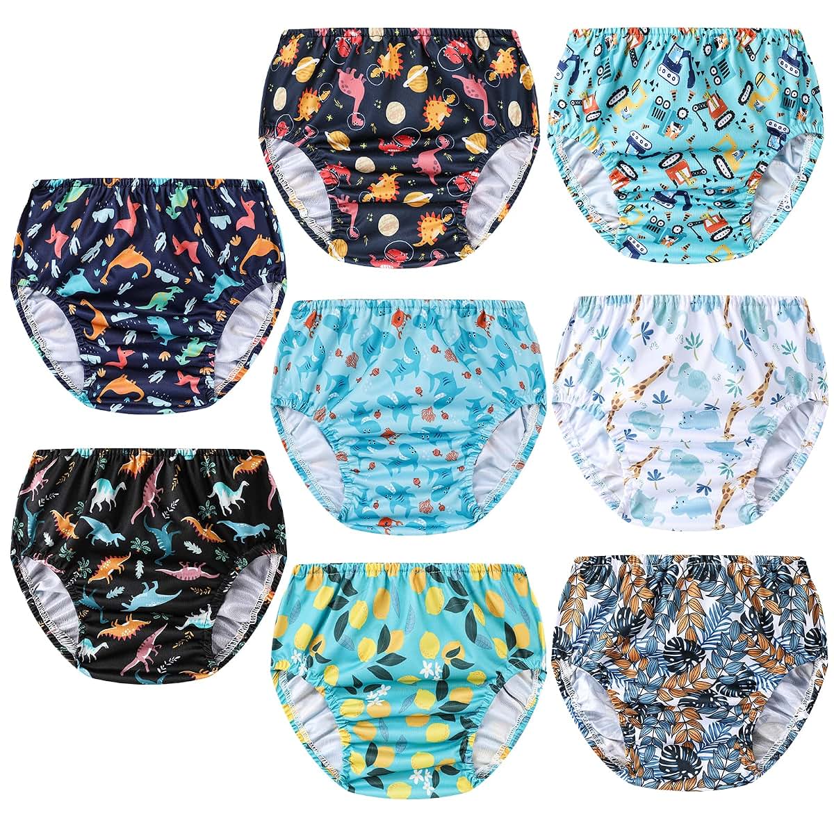 Smulpooti 8 Packs Reusable Rubber Pants for Potty Training Toddlers Boys 5T