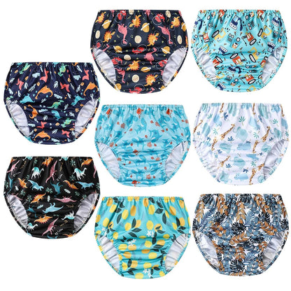 Smulpooti 8 Packs Reusable Rubber Pants for Potty Training Toddlers Boys 5T