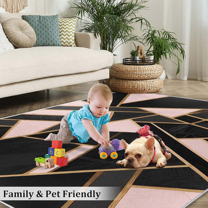 Timoilu Nordic Light Luxury Area Rug - 4x5 Geometric Low Pile (photo 4)