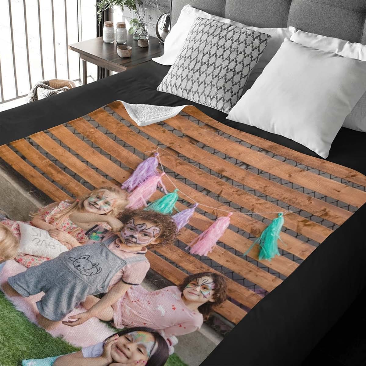 JOYXBUY Custom Blanket with Photo Customized Blankets, Birthday Souvenir Gifts Personalized Baby Blanket, Baby Boy Girl (photo 4)