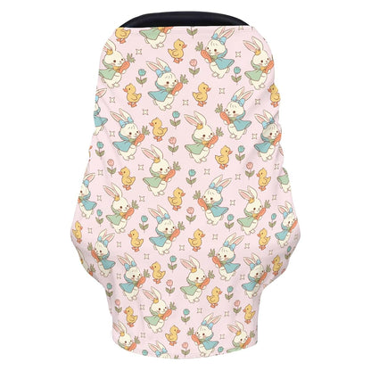 Cstdyfrv Vintage Easter Bunny Floral Baby Car Seat Cover