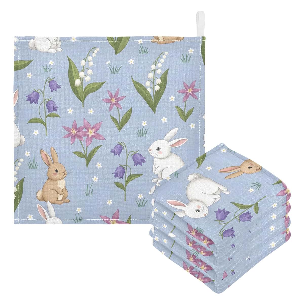 CUPADA Muslin Washcloth Set for Baby | Pure Cotton, Absorbent 12x12 Inch Wipes