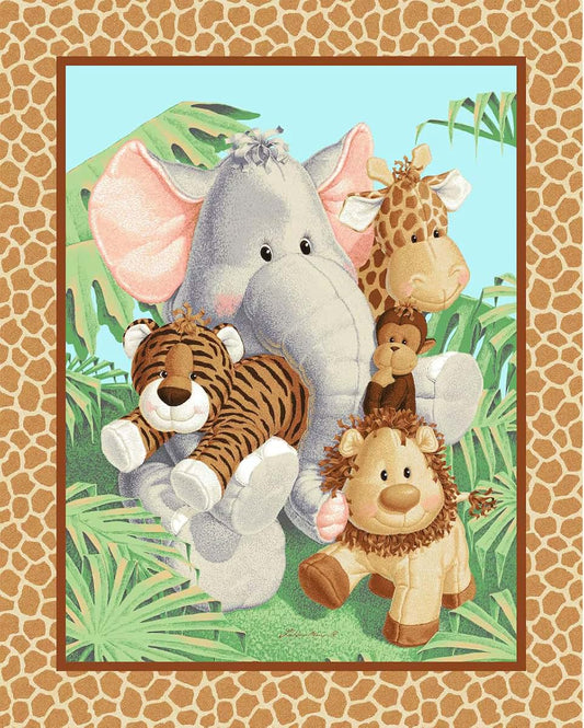 Veedaf 36-Inch Fabric Traditions Panel - Jungle Baby Nursery Wall Hanging
