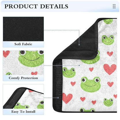 Vdsrup 2 Pack Green Frog Face Seat Belt Covers, Flannelette