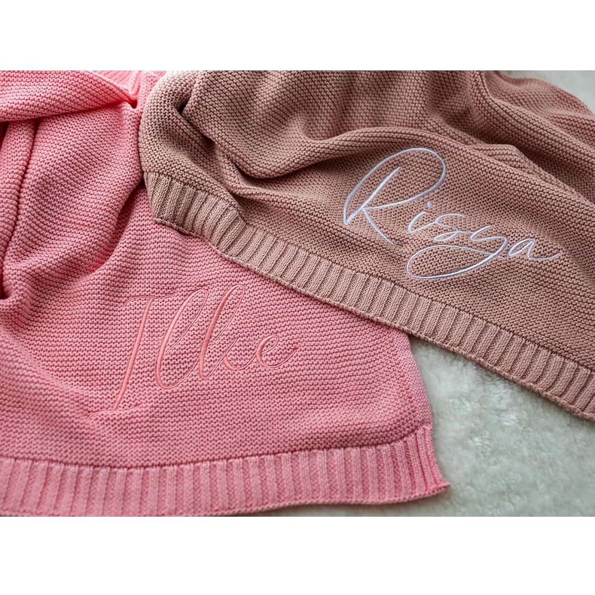 Lavrebu 100x80cm Custom Embroidered Name Baby Blanket Baby Shower Stroller Blanket Newborn Baby Gift Personalized Soft (photo 4)