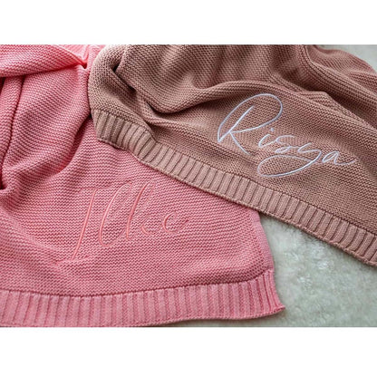 Lavrebu 100x80cm Custom Embroidered Name Baby Blanket Baby Shower Stroller Blanket Newborn Baby Gift Personalized Soft (photo 4)