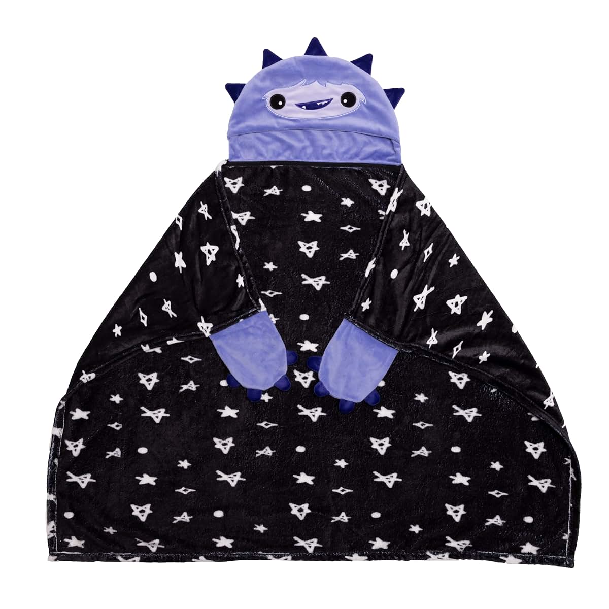 Pavilion Snuggle Monster Hooded Blanket Purple Monster 30x40 Inch