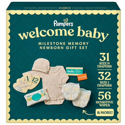 Pampers Milestone Memories Gift Set with Diapers & Wipes