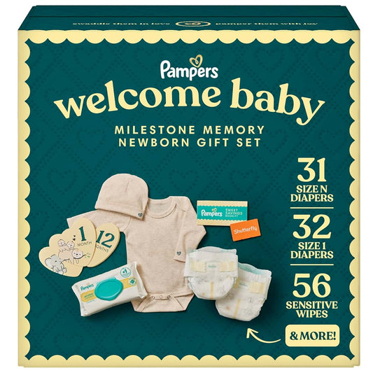 Pampers Milestone Memories Gift Set with Diapers & Wipes