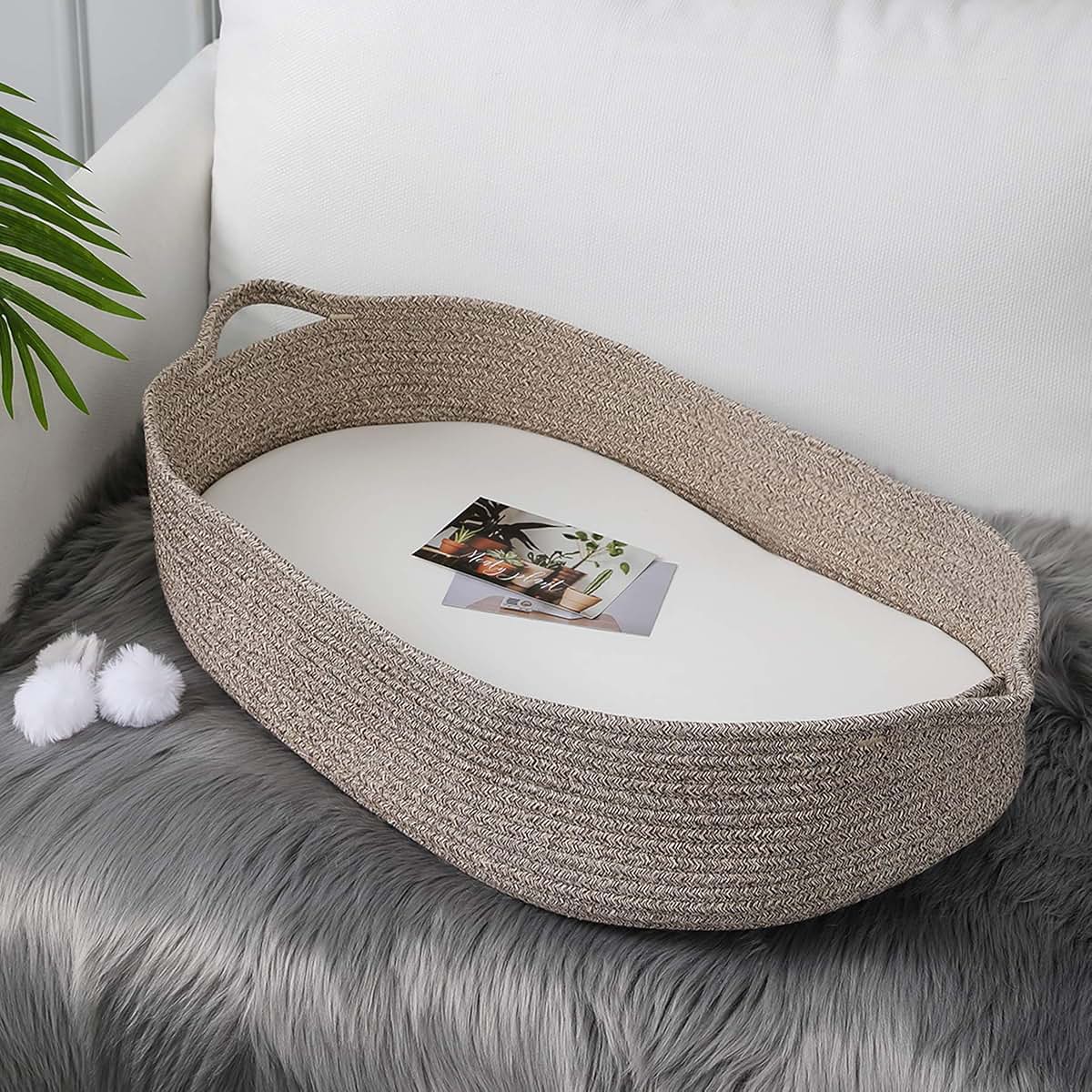 ECOADE Baby Changing Basket - Moses Basket Changing Table Topper and Thick Foam Pad with Removable Cotton Mattress (photo 4)
