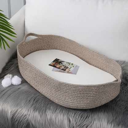 ECOADE Baby Changing Basket - Moses Basket Changing Table Topper and Thick Foam Pad with Removable Cotton Mattress (photo 4)