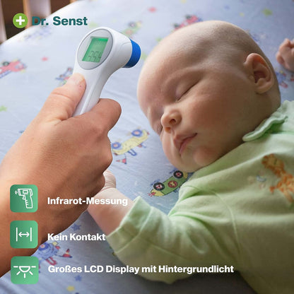 Dr. SensT Infrared Forehead Thermometer With 3-Colour Backlight