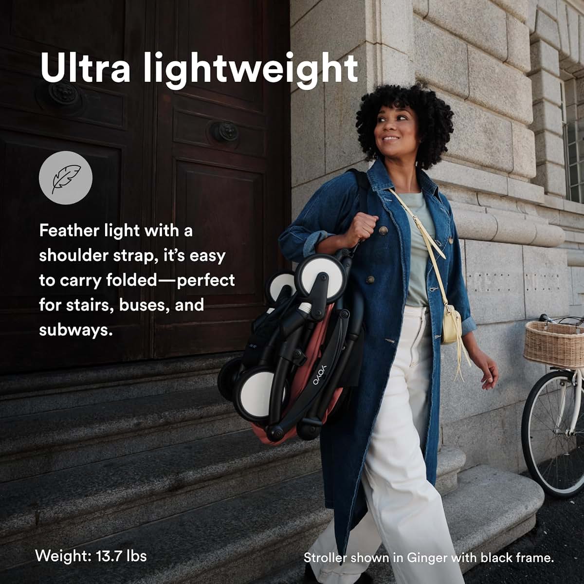 Stokke YOYO3 Stroller from 6 Months, White Frame with Stone Cushion & Canopy, Carry-On Compatible