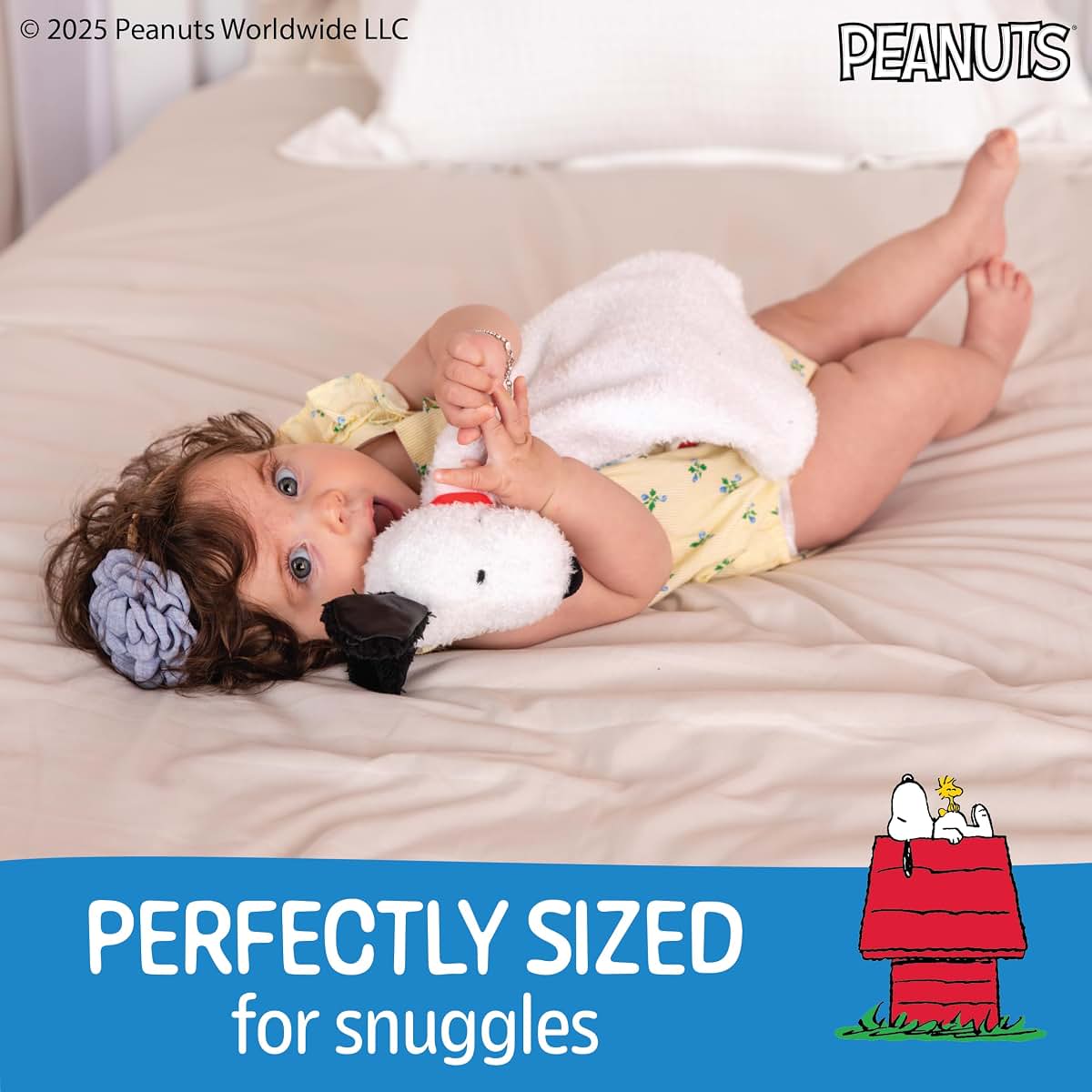 Kids Preferred Peanuts Snoopy Baby Blanket - Ultra Soft, Striped Details, Snoopy Lovey, Satin Accents, Ages 0 Months
