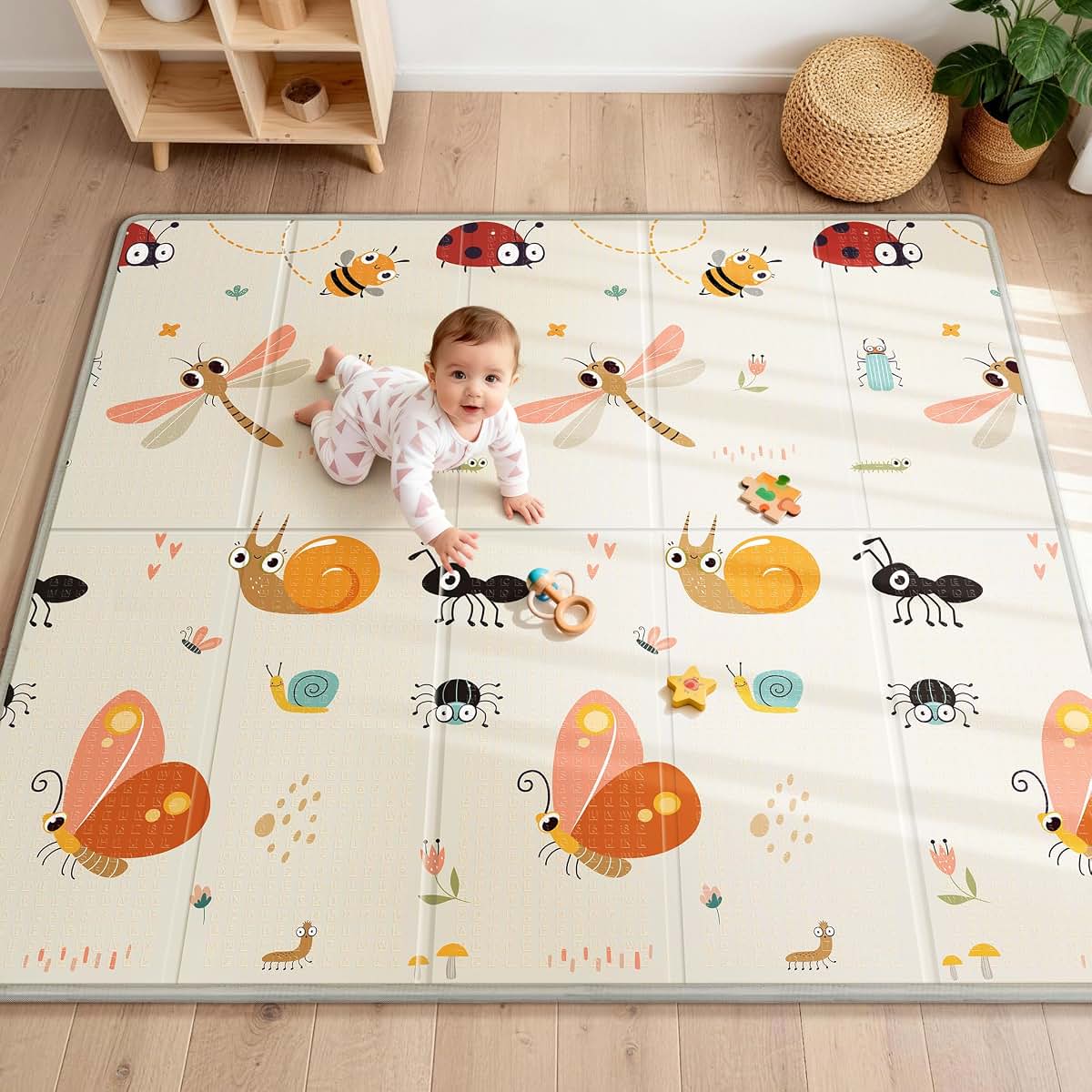 Dewlia Foldable Baby Play Mat - Dragonfly 79x71 Inch
