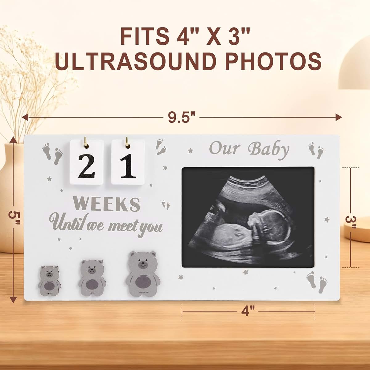 Daco Min Pregnancy Countdown Sonogram Picture Frame With Handprint Kit
