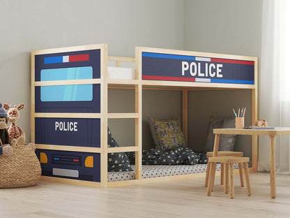 Cocodeco Police Car Pattern Peel and Stick Decals for Kids Furniture