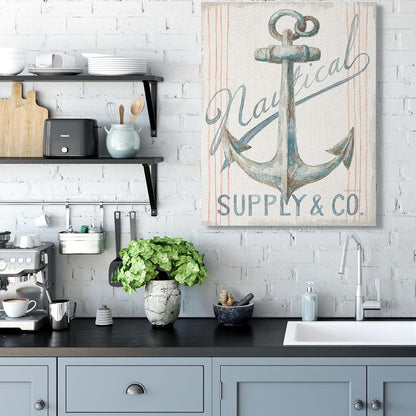 Stupell Industries Boat Anchor Nautical Canvas Art