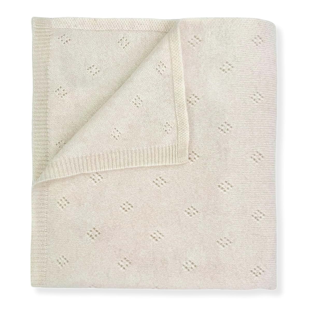 Jet&Bo Baby Cashmere Pointelle Knit Blanket for Stroller & Cuddling