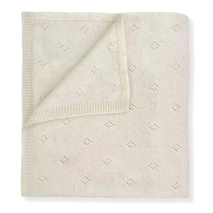 Jet&Bo Baby Cashmere Pointelle Knit Blanket for Stroller & Cuddling