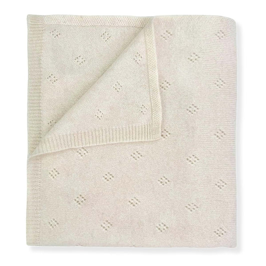 Jet&Bo Baby Cashmere Pointelle Knit Blanket for Stroller & Cuddling