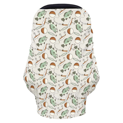 Cstdyfrv Vintage Fishing Multi-Use Baby Car Seat Cover