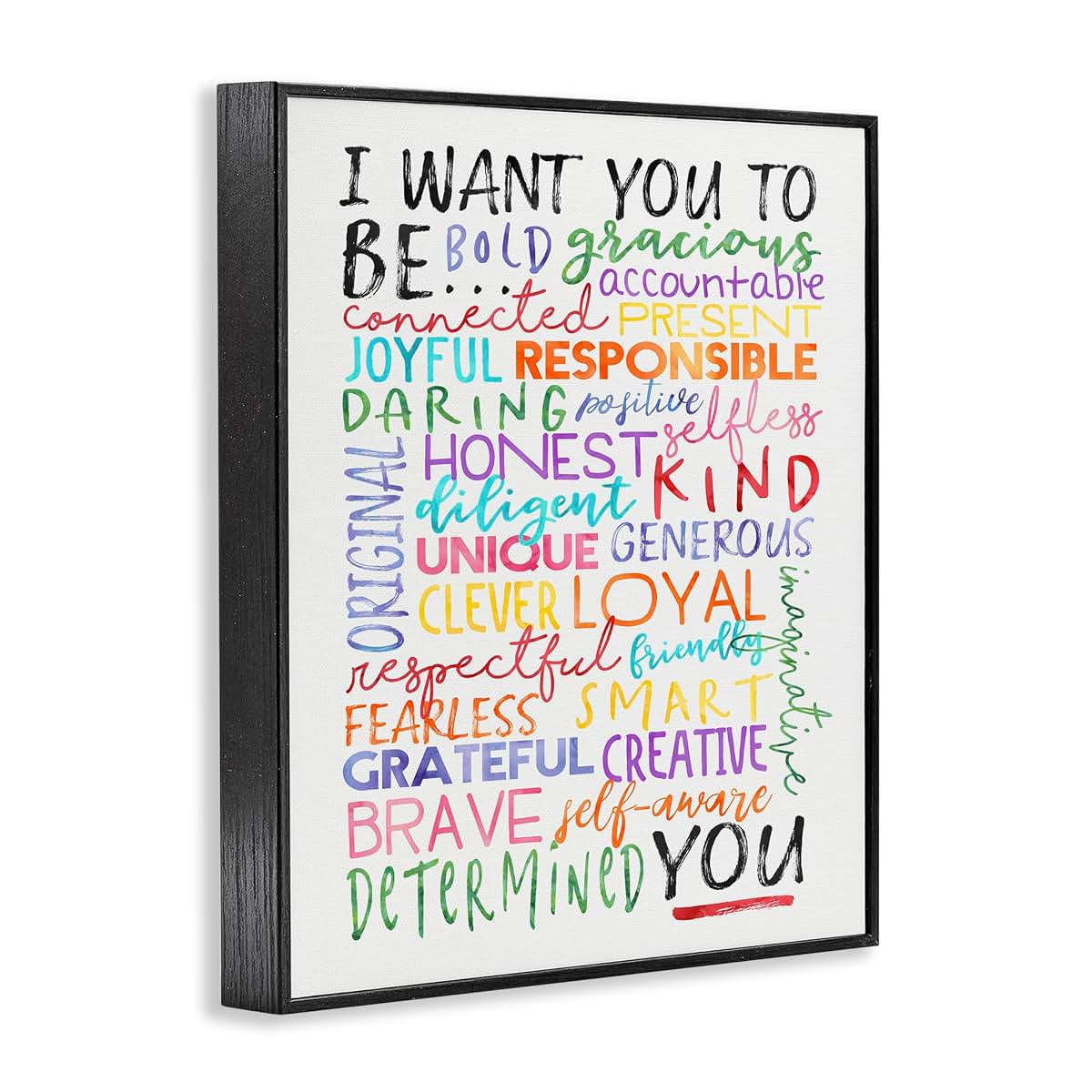 Stupell Industries Inspirational Be You Typography Framed Print, 11x14, Made in USA