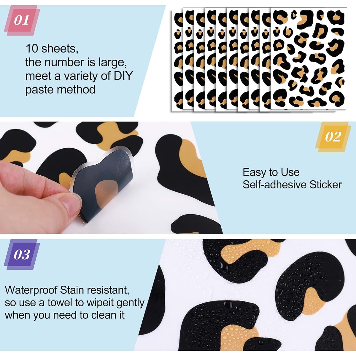 DTLIFEK Leopard Print Wall Decal Black Animal Print Stickers