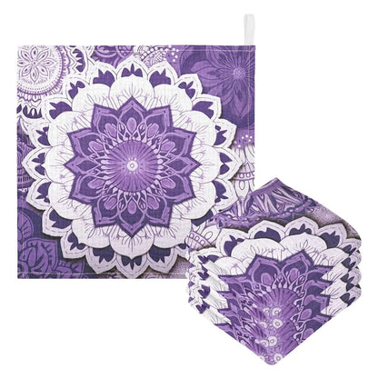 Wellday Mandala Baby Washcloths Set of 3 Cotton Newborn Muslin Cloths