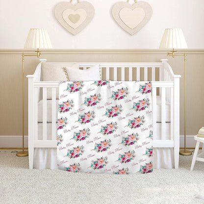 Gifts Everywhere Cute Designs Beautiful Flower Blanket for Baby kid girl,Soft Plush Floral Minky Dot Toddler Catch Baby