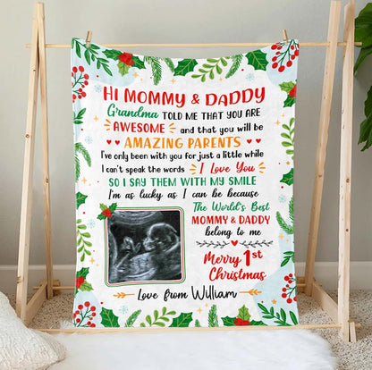 46Custom Personalized Blanket for Mommy Daddy from Baby Bump Grandma New Parents Gifts Grandma Told Me That You are