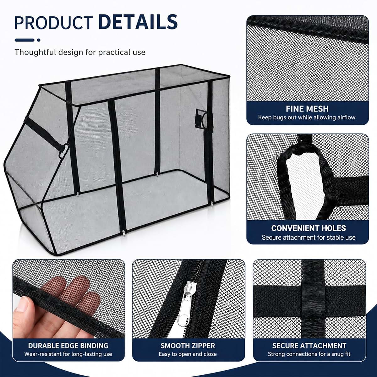 SHINETEC Wagon Mosquito Net Cover with Zipper, 35 x 20 Inches, Black