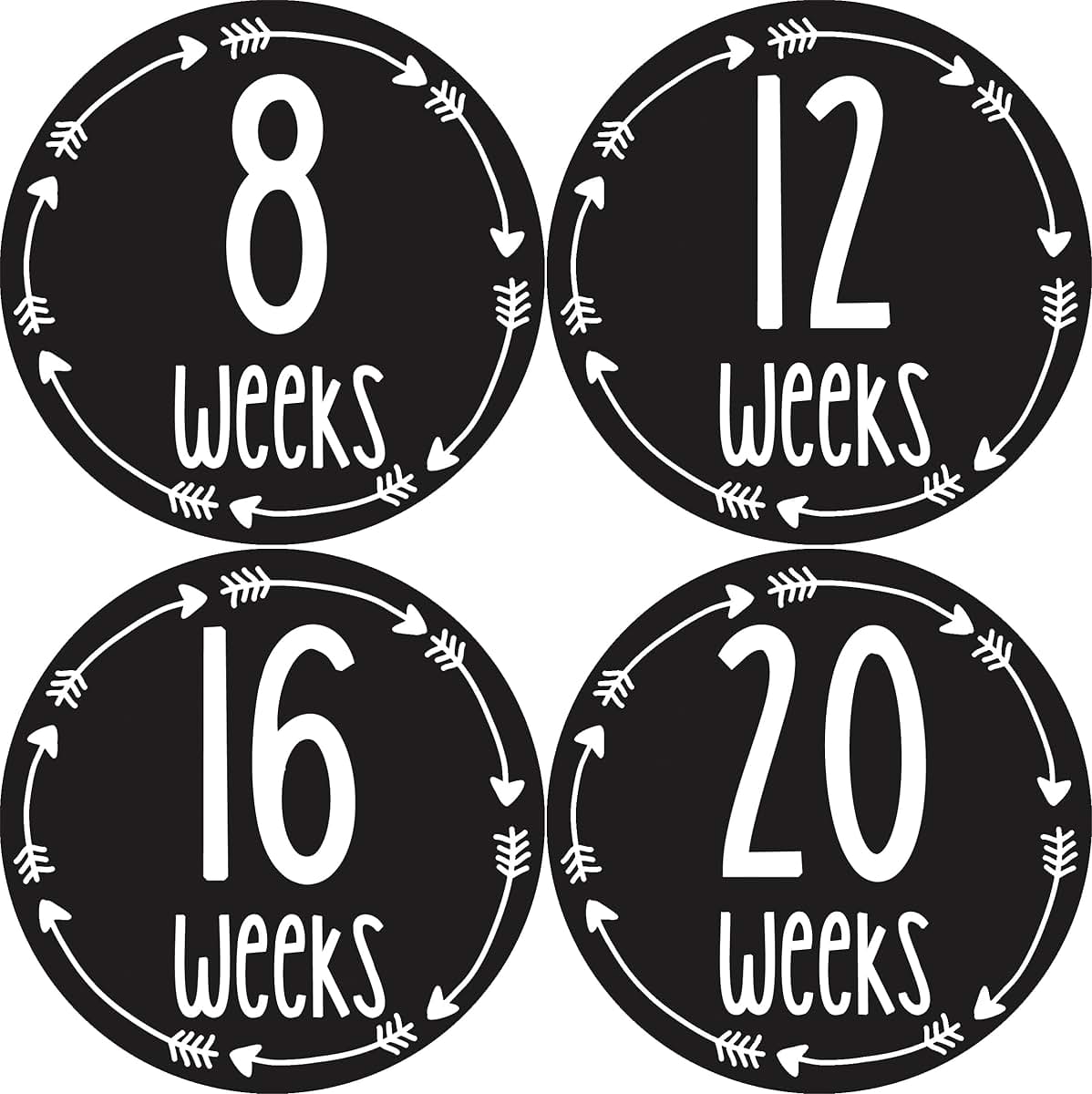 Months In Motion Pregnancy Weekly Belly Growth Stickers - 12 Piece Round Set