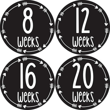Months In Motion Pregnancy Weekly Belly Growth Stickers - 12 Piece Round Set