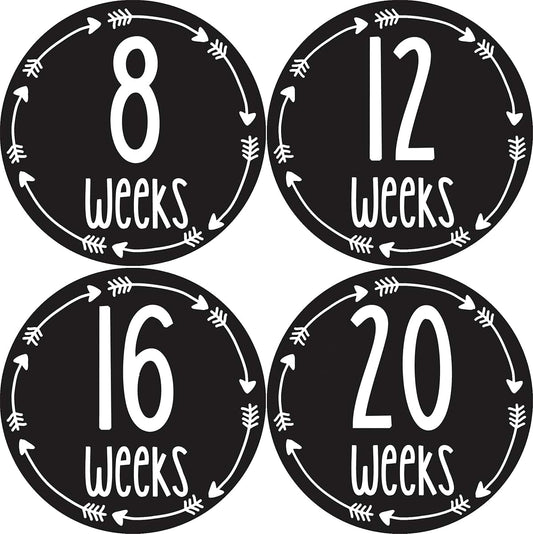 Months In Motion Pregnancy Weekly Belly Growth Stickers - 12 Piece Round Set