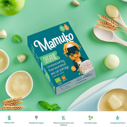 Mamuko Organic Baby Porridge With Barley, Buckwheat And Oat For 9-12 Months (photo 2)