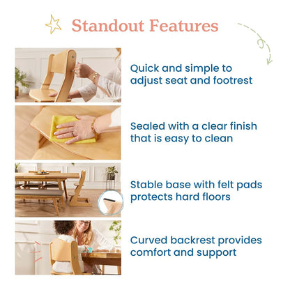 ECR4Kids Grows with Me Chair, Transitional Chair, Natural (photo 4)