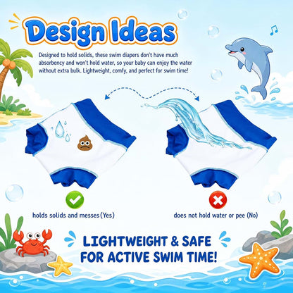 MomEasier Reusable Swim Diapers 3-Pack For Toddlers