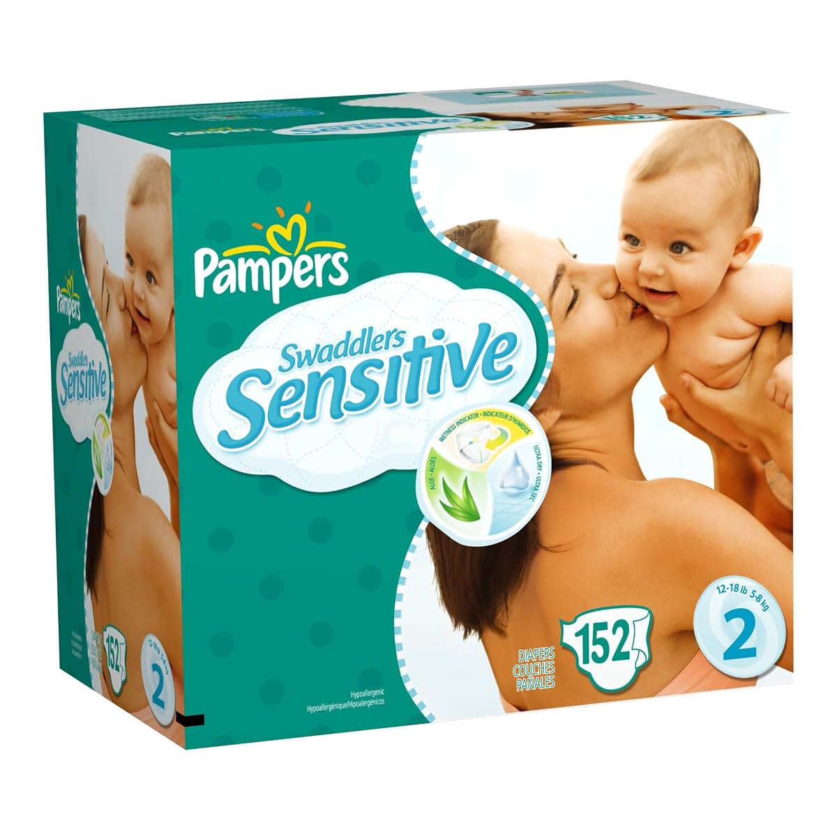 Pampers Swaddlers Sensitive Diapers Size 2 (152 Count)