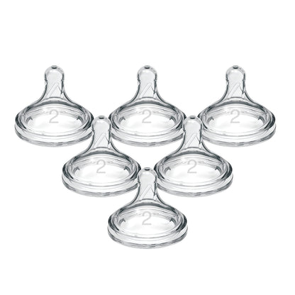 Dr. Brown's Natural Flow Level 2 Baby Bottle Nipple, Medium Flow, 6 Pack
