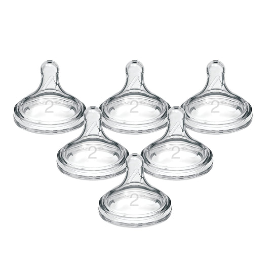 Dr. Brown's Natural Flow Level 2 Baby Bottle Nipple, Medium Flow, 6 Pack