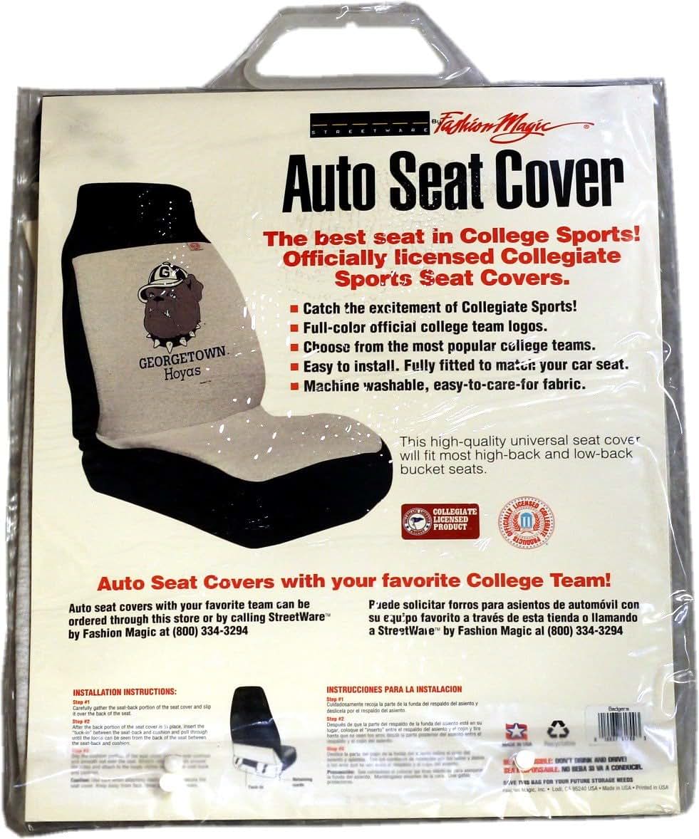 Fashion Magic Transfer Wisconsin Badgers Grey Auto Mobile Seat Cover (photo 3)