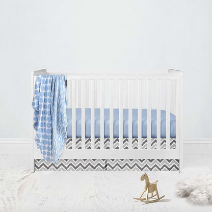 Bacati Ikat Blue/Grey 4 Piece Crib Set with Muslin Swaddles