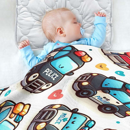 Nesatuwa Cute Police Cars Baby Blanket for Receiving and Swaddling