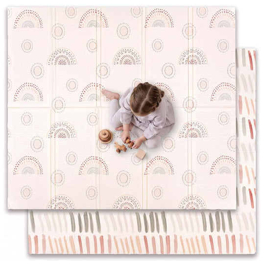 JumpOff Jo Baby Play Mat - Extra Large Folding Foam Play Mat for Infants, Babies, Toddlers, Waterproof, Double-sided