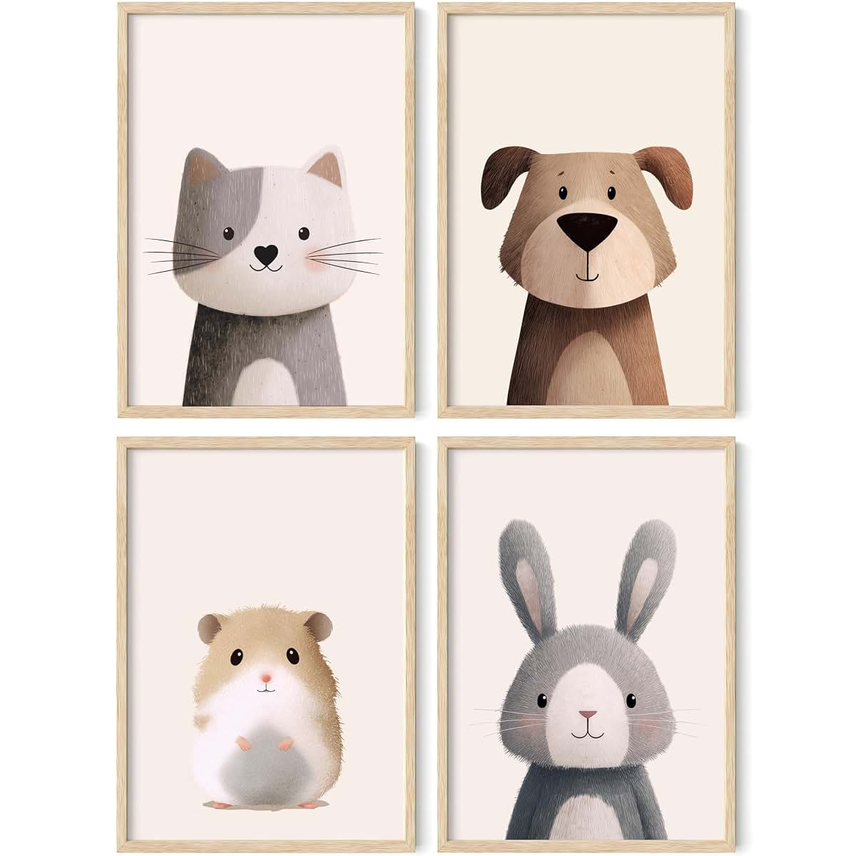 PACKLIST Set of 4 Nursery Wall Decor Pet Posters - 8 x 12 Unframed