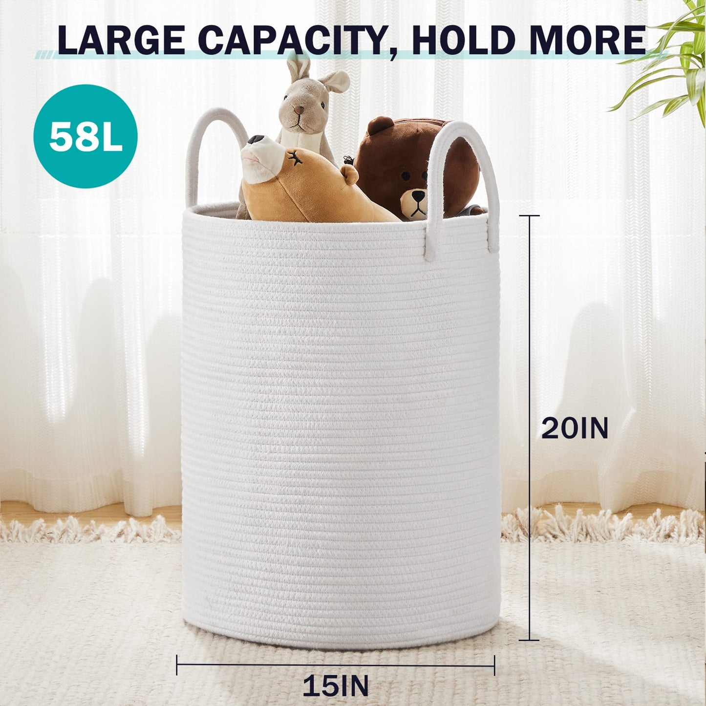YOUDENOVA Woven Rope Laundry Hamper