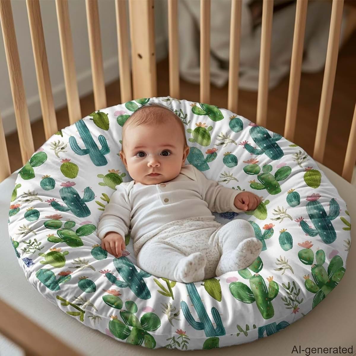 YUVAMAGIMO Cactus Newborn Lounger Pillow Cover, Stretchy Removable Slipcover